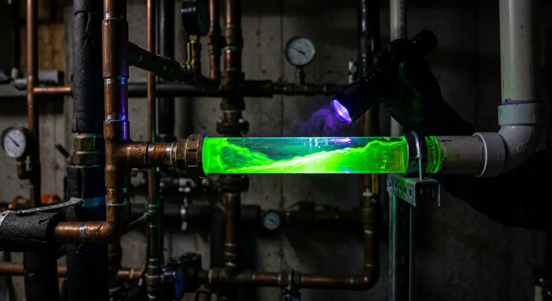 recherche fuite eau colorant fluorescéine
